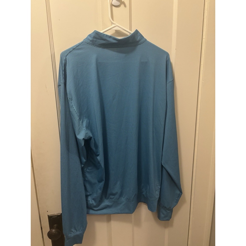 Turtleson Golf Performance 1/4 Zip Pullover Mens Blue Stretch Long Sleeve Geo L - Picture 2 of 5